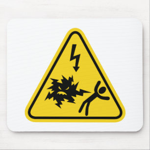 Shock Hazard Sign Mouse Pad