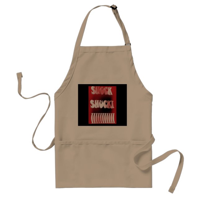 Shock red and black patterned standard apron (Front)