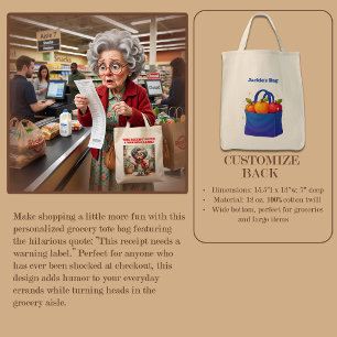 Shocked At The Checkout Funny Grocery Tote Bag