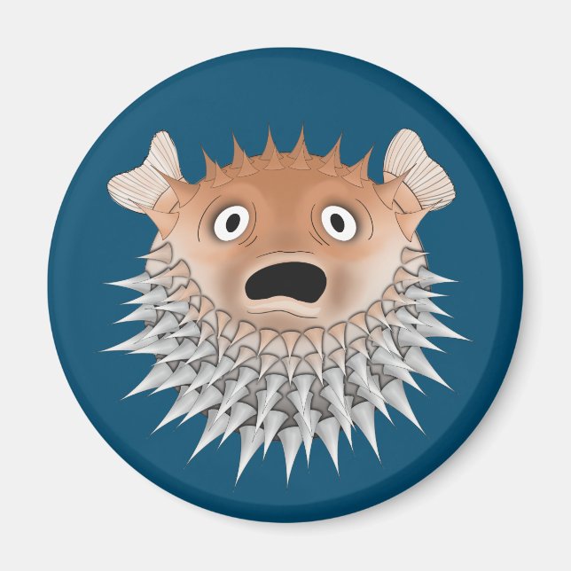 Shocked blowfish magnet (Front)