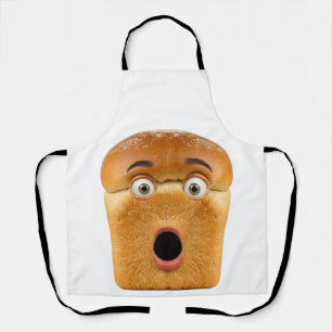 Shocked Bread Loaf Funny Meme Face Apron