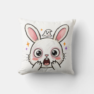 Shocked Bunny Halloween Ghost Face Cushion