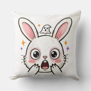 Shocked Bunny Halloween Ghost Face Cushion