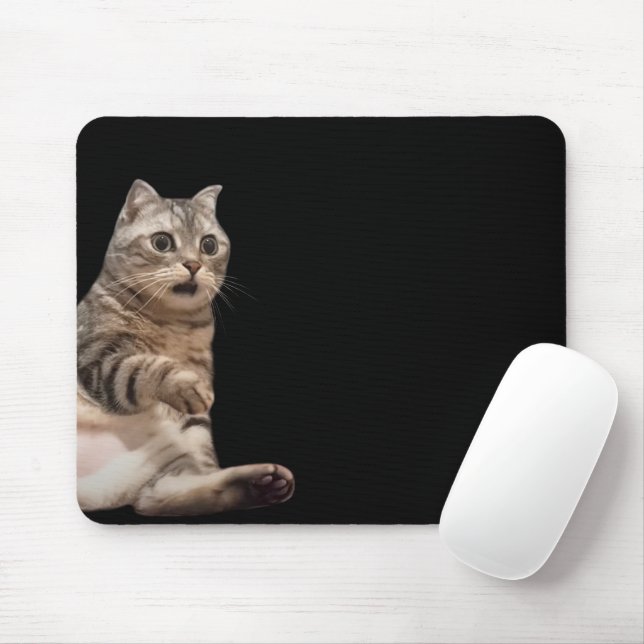 Shocked Cat Meme Mouse Pad (With Mouse)
