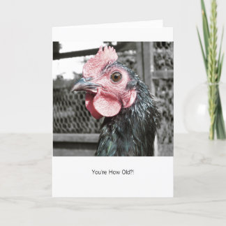 Shocked Chicken - Funny Hen Birthday Card