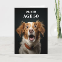 Shocked Dog Birthday Card, Funny Cute Dog Theme