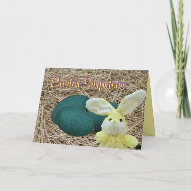 Shocked Easter Bunny-customise Holiday Card (Front)