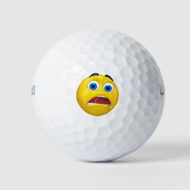 Shocked Emoji Design Golf Balls (Front)
