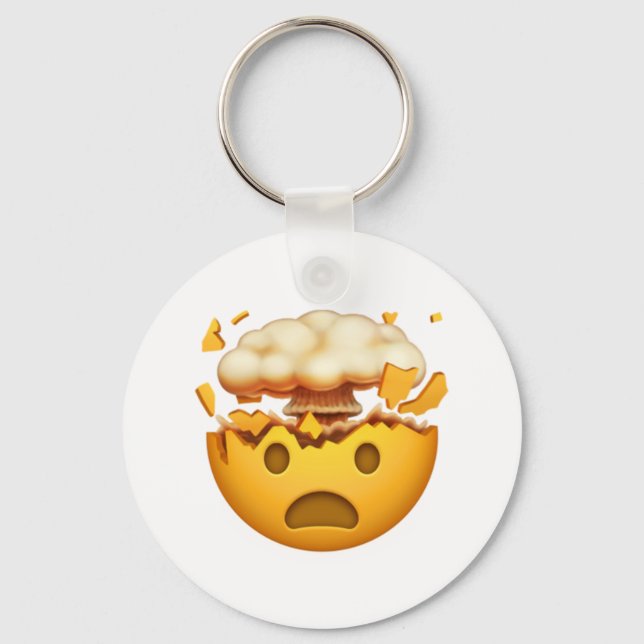 Shocked Face With Exploding Head - Emoji Key Ring (Front)