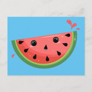 Shocked Kawaii Watermelon Postcard