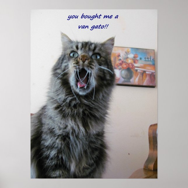 Shocked Kitty Loves Painting Poster (Front)