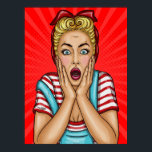 Shocked Pop Art Cherry Poster<br><div class="desc">Shocked Pop Art Cherry</div>