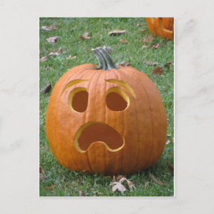 Shocked Pumpkin Postcard