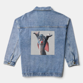 Shocked Rabbit Cartoon Art Denim Jacket