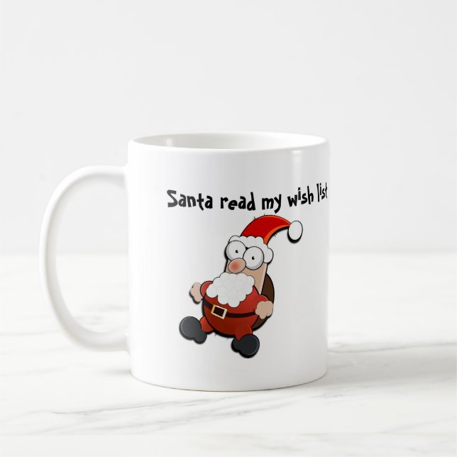 Shocked Santa Claus Christmas Coffee Mug (Left)