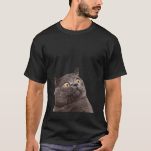 Shocked Surprised Cat Meme T-Shirt