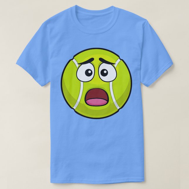 Shocked Tennis Ball Funny Novelty Gift Emoticon  T-Shirt (Design Front)