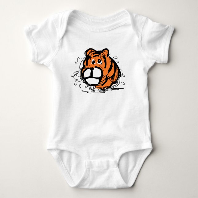 Shocked Tiger Baby Bodysuit (Front)