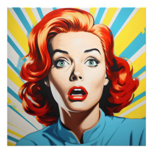 Shocked Woman Pop Art Photo Print
