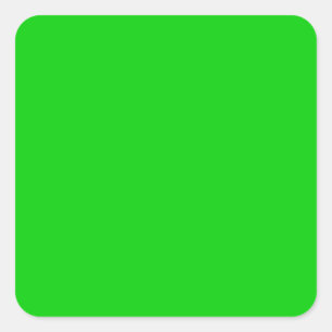 Shocking Green Background template - customise own Square Sticker