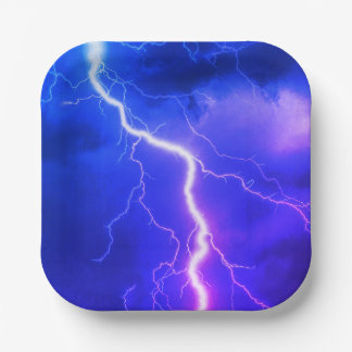 Shocking Lightning Strike Paper Plate