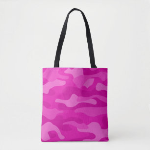 Shocking Pink Monocolor Camo Tote Bag