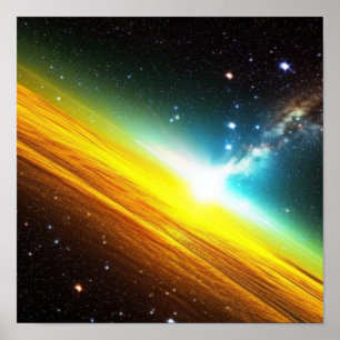 Shockwave of Gold in Space Poster