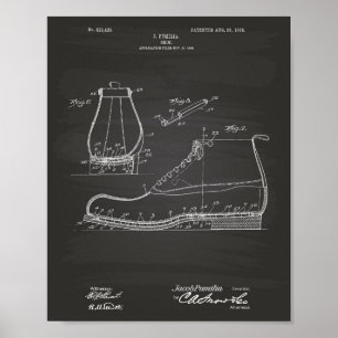Shoe 1906 Patent Art Chalkboard Poster