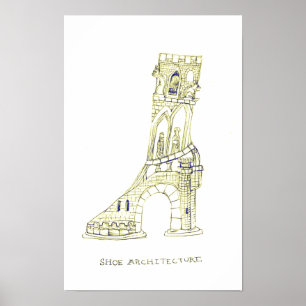 Shoe Architecture Poster (Sepia)
