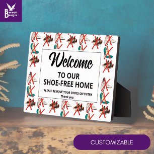 SHOE-FREE HOME Welcome Plaque