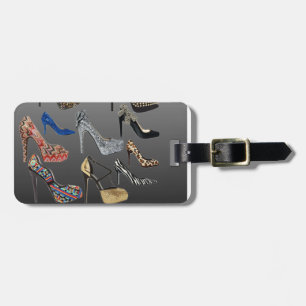 Shoe High Heels Collage Customise Luggage Tag