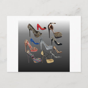 Shoe High Heels Collage Customise Postcard