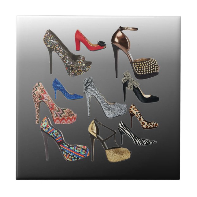 Shoe High Heels Collage Customise Tile (Front)