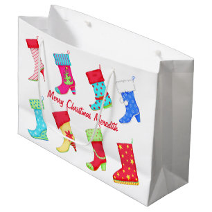Shoe Lover Name Personalised Christmas Stocking Large Gift Bag