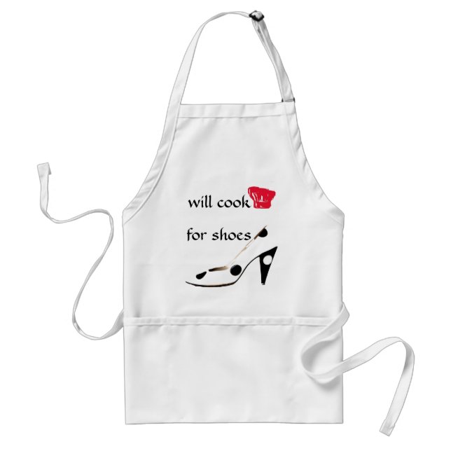 Shoe Lover Will Cook for Shoes Funny Standard Apron (Front)