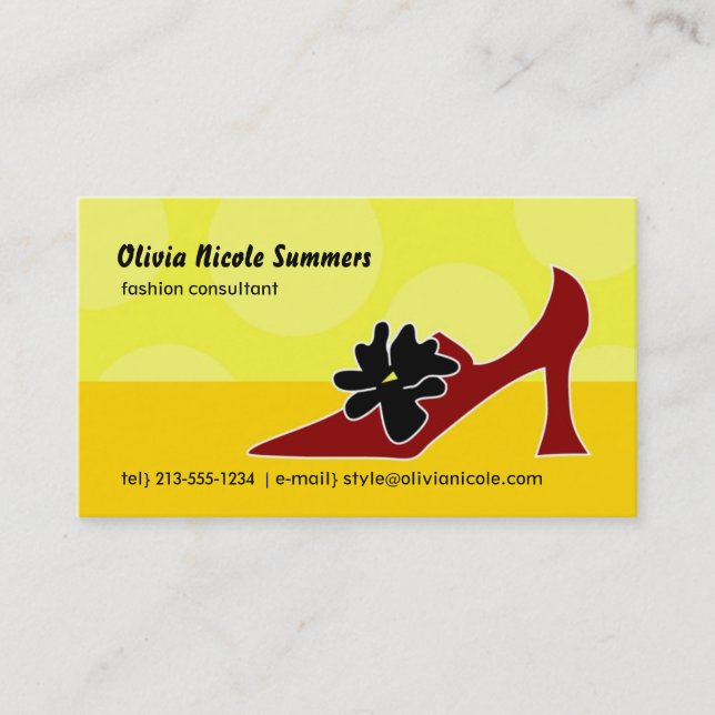 Shoe lover's calling card (Front)