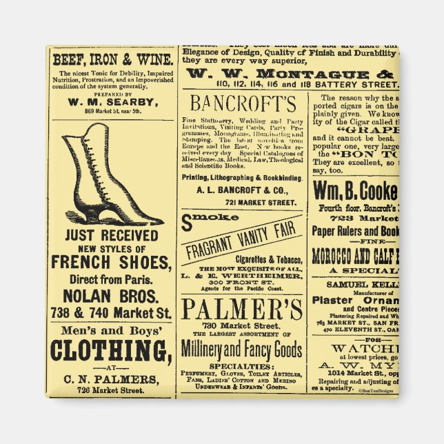 Shoe Newspaper Advertisement Magnet (Front)
