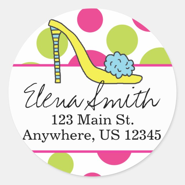 Shoe Polka Dot Address Stickers (Front)