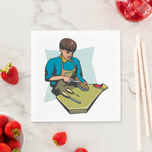 Shoe Repair Cobbler Vintage Shoemaker Napkin (Creator Uploaded)