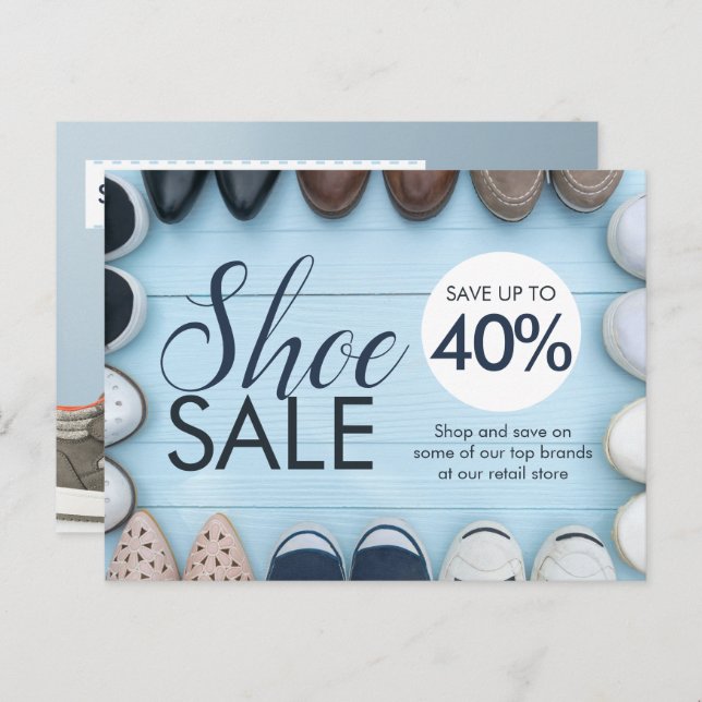 Shoe Sale | Retail Store | Discount Flat Card (Front/Back)