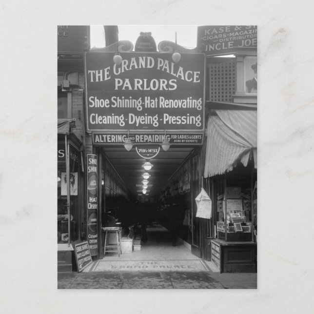 Shoe Shine Parlour, 1920s Postcard (Front)