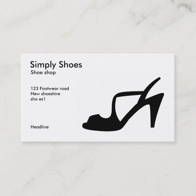 Shoe shop business card (Front)