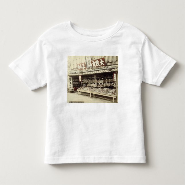 Shoe shop in Kyoto, c.1890 (hand-coloured photo) Toddler T-Shirt (Front)