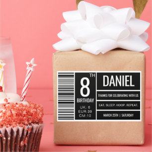 Shoe Sneaker Box Label, Sneaker Ball Favour Rectangular Sticker
