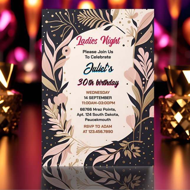 Shoe Stylish Adult Ladies Night 30th Birthday Invitation (Creator Uploaded)