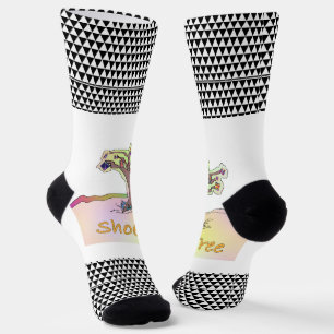Shoe Tree + Black White Geo Socks