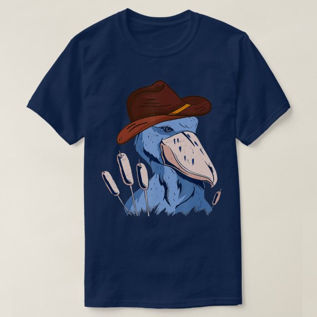 Shoebill Bird African Stork Bird Lover Cowboy Hat  T-Shirt (Design Front)