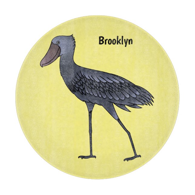 Shoebill bird cartoon illustration  cutting board (Front)