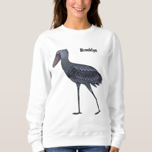 Shoebill bird cartoon illustration sweatshirt