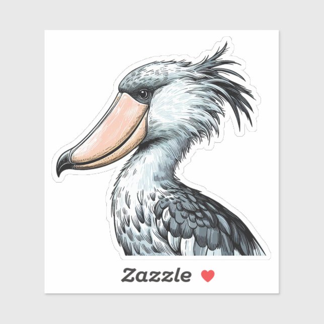 Shoebill bird Custom-Cut Vinyl Sticker (Sheet)